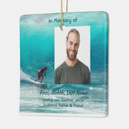 Memorial Keepsake  Wave Surfer Water Keramisch Ornament (Links)