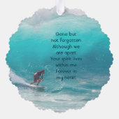 Memorial Keepsake Wave Surfer Water Ornament Kaart (Achterkant)