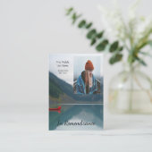 Memorial Keepsake Wilderness Lake Canoe Visitekaartje (Staand voorkant)