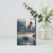 Memorial Keepsake Wilderness Lake Canoe Visitekaartje (Staand voorkant)