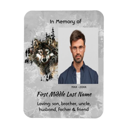 Memorial Keepsake Wolf Wolves Animal art Magneet (Verticaal)