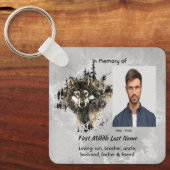 Memorial Keepsake Wolf Wolves Animal art Sleutelhanger (Voorkant)
