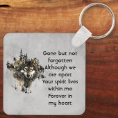 Memorial Keepsake Wolf Wolves Animal art Sleutelhanger (Achterkant)