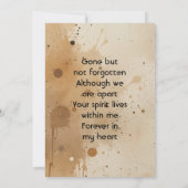 Memorial Keepsake Wolf Wolves Animal Kaart (Achterkant)