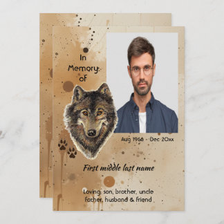 Memorial Keepsake Wolf Wolves Animal Kaart