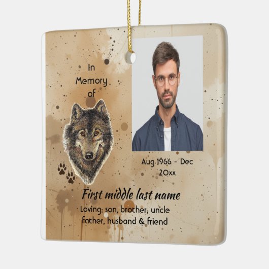 Memorial Keepsake Wolf Wolves Animal Keramisch Ornament (Links)