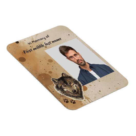 Memorial Keepsake Wolf Wolves Animal Magneet (Rechterzijde)