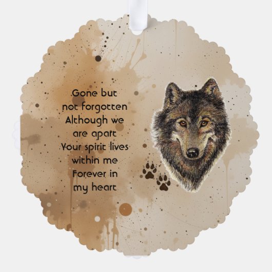 Memorial Keepsake Wolf Wolves Animal Ornament Kaart (Achterkant)