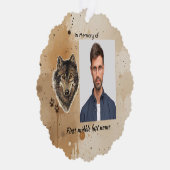 Memorial Keepsake Wolf Wolves Animal Ornament Kaart (Rechts)