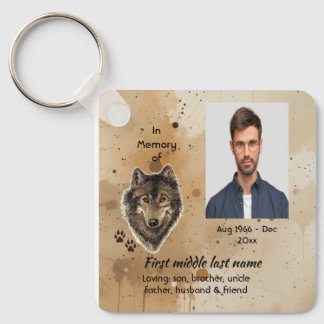 Memorial Keepsake Wolf Wolves Animal Sleutelhanger