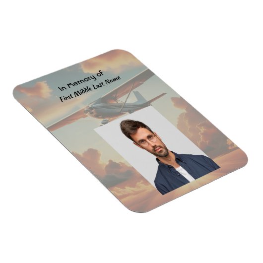 Memorial Keepsakes Pilot Airplane Sunset Magneet (Rechterzijde)