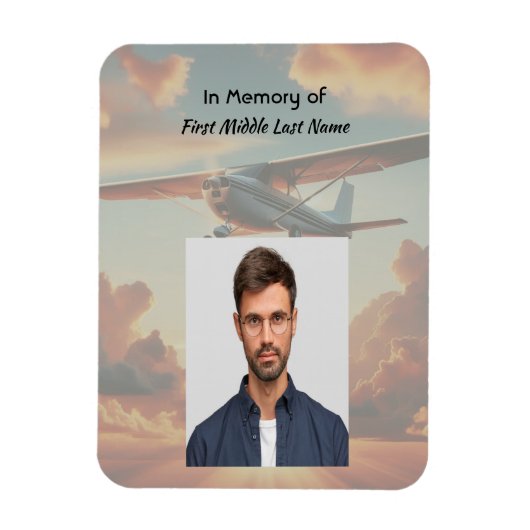  Memorial Keepsakes Pilot Airplane Sunset Magneet (Verticaal)