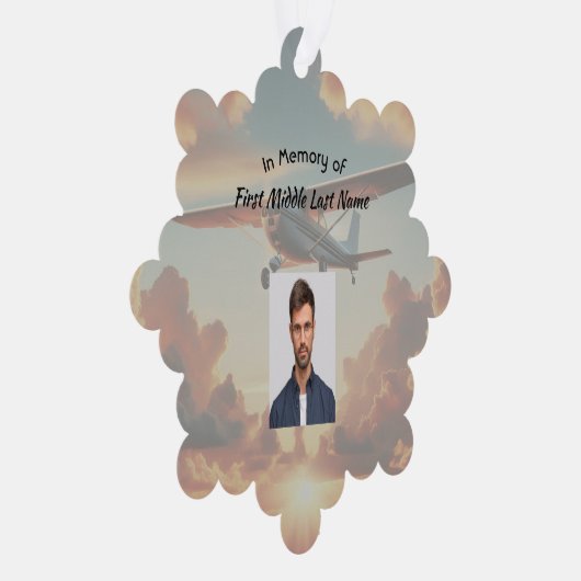 Memorial Keepsakes Pilot Airplane Sunset Ornament Kaart (Rechts)