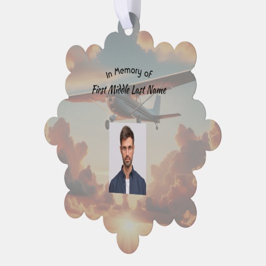 Memorial Keepsakes Pilot Airplane Sunset Ornament Kaart (Links)