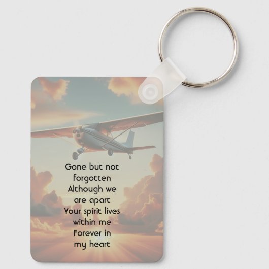  Memorial Keepsakes Pilot Airplane Sunset Sleutelhanger (Achterkant)