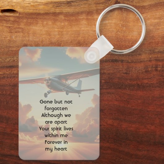  Memorial Keepsakes Pilot Airplane Sunset Sleutelhanger (Achterkant)