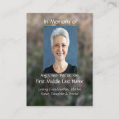 Memorial Keepslag Barn Owl Bird Flight Visitekaartje (Achterkant)