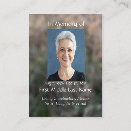 Memorial Keepslag Barn Owl Bird Flight Visitekaartje (Achterkant)