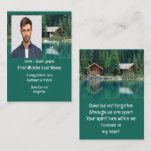 Memorial Keepslag Beauful Lake Cabin Visitekaartje (Voorkant / Achterkant)