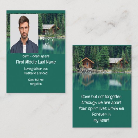 Memorial Keepslag Beauful Lake Cabin Visitekaartje (Voorkant / Achterkant)