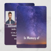 Memorial Keepslag Beauful Starry Sky Kaart (Voorkant / Achterkant)