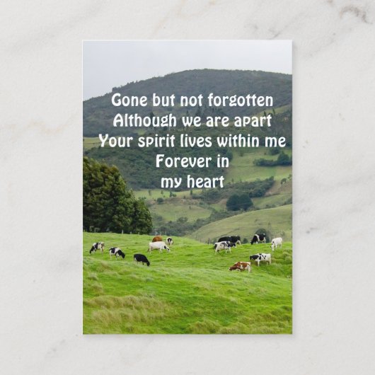 Memorial Keepslag Cattle Boerderij Landschap Visitekaartje (Achterkant)