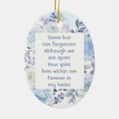Memorial Keepslag Hummingbird Blue Rozen Keramisch Ornament (Achterkant)