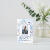 Memorial Keepslag Hummingbird Blue Rozen Visitekaartje (Staand voorkant)