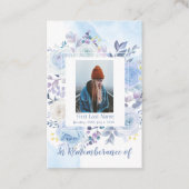 Memorial Keepslag Hummingbird Blue Rozen Visitekaartje (Voorkant)