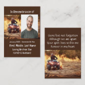 Memorial Keepslag Quad Dirt Motor Bike Visitekaartje (Voorkant / Achterkant)