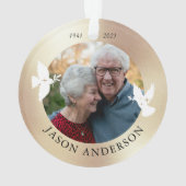 Memorial Keepslag White Dove Faux Gold Ornament (achterkant)