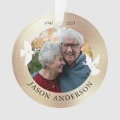 Memorial Keepslag White Dove Faux Gold Ornament (voorkant)