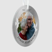 Memorial Keepslag White Dove Faux Silver Ornament (voorkant)