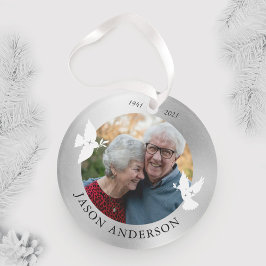Memorial Keepslag White Dove Faux Silver Ornament