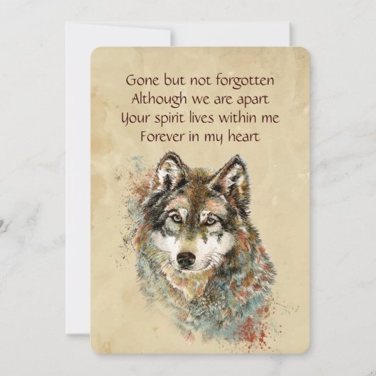 Memorial Keepslag Wolf Wolves Animal art Kaart (Voorkant)