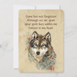 Memorial Keepslag Wolf Wolves Animal art Kaart
