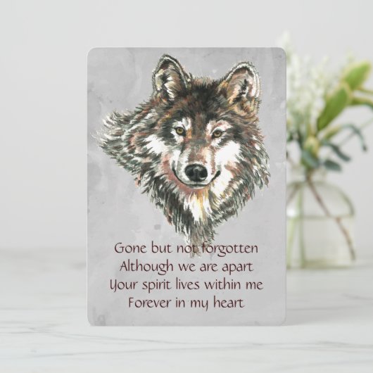 Memorial Keepslag Wolf Wolves Animal art Kaart (Staand voorkant)
