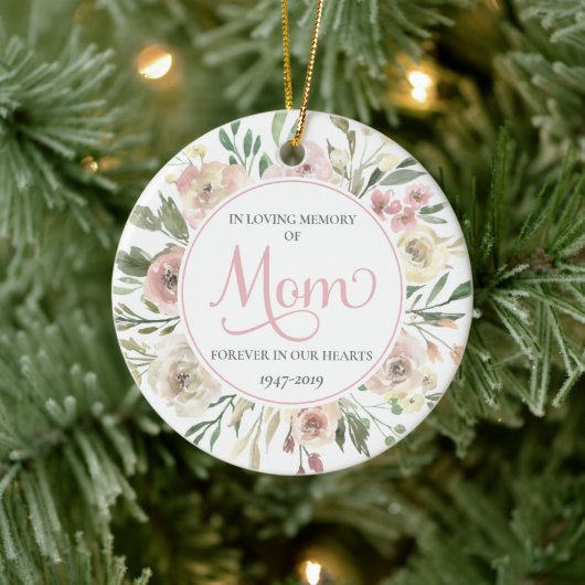 Memorial Kerstfoto Ornament voor mam - Roze (Boom)