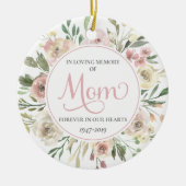 Memorial Kerstfoto Ornament voor mam - Roze (Voorkant)