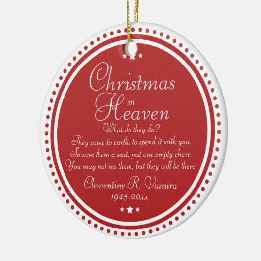 Memorial Kerstmis in Heaven Foto Keramisch Ornament (Links)