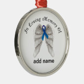 Memorial Kerstornament Colon Cancer Metalen Ornament (Rechts)