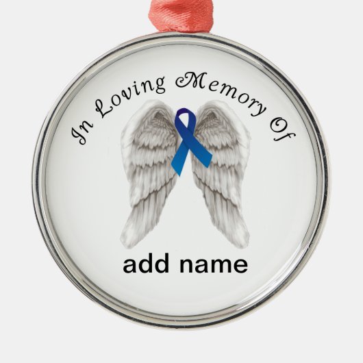 Memorial Kerstornament Colon Cancer Metalen Ornament (Voorkant)