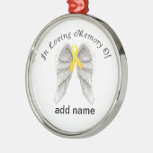 Memorial Kerstornament Yellow Ribbon Sarcoma Metalen Ornament (Links)