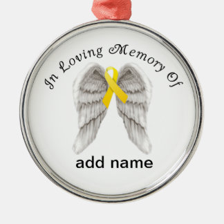 Memorial Kerstornament Yellow Ribbon Sarcoma Metalen Ornament