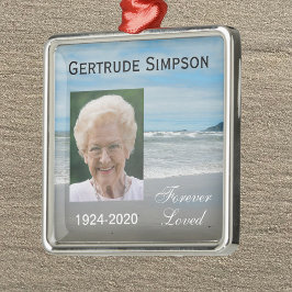 Memorial Kerstornamenten - Foto op het strand Metalen Ornament