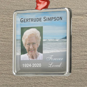 Memorial Kerstornamenten - Foto op het strand Metalen Ornament