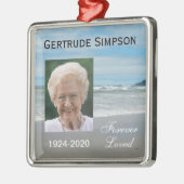 Memorial Kerstornamenten - Foto op het strand Metalen Ornament (Links)