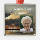Memorial Kerstversieringen Zonsondergang met Foto Metalen Ornament (Voorkant)