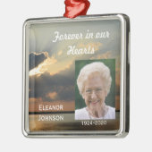 Memorial Kerstversieringen Zonsondergang met Foto Metalen Ornament (Links)