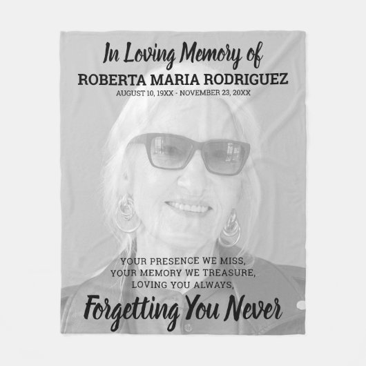 Memorial Large Photo Fleece Deken (Voorkant)